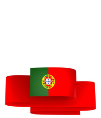 Portugal flag element design national independence day banner ribbon png
