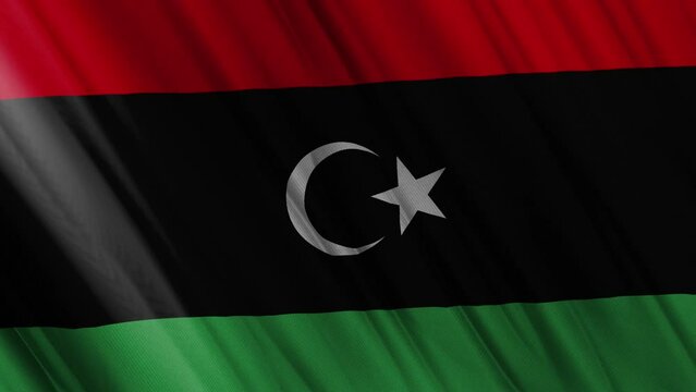 Libya Waving Flag. National 3d Libya Flag Waving. Libyan Flag 4k Resolution Background. Libyan Flag Closeup