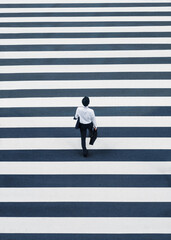 Man walking Crosswalk City street Business people lifestyle