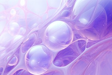  a close up of a bunch of bubbles on a purple and pink background with a light reflection of the bubbles on the bottom of the image.