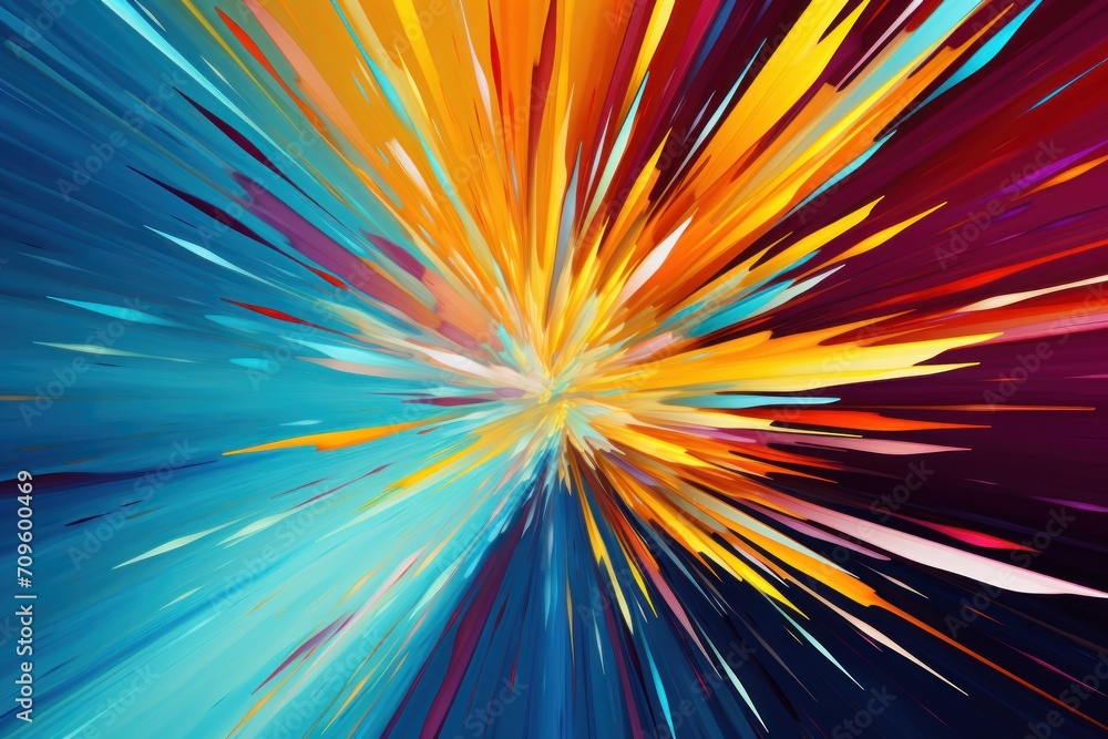 Aufkleber an image of a colorful background that looks like a burst of light from the center of a starburst.