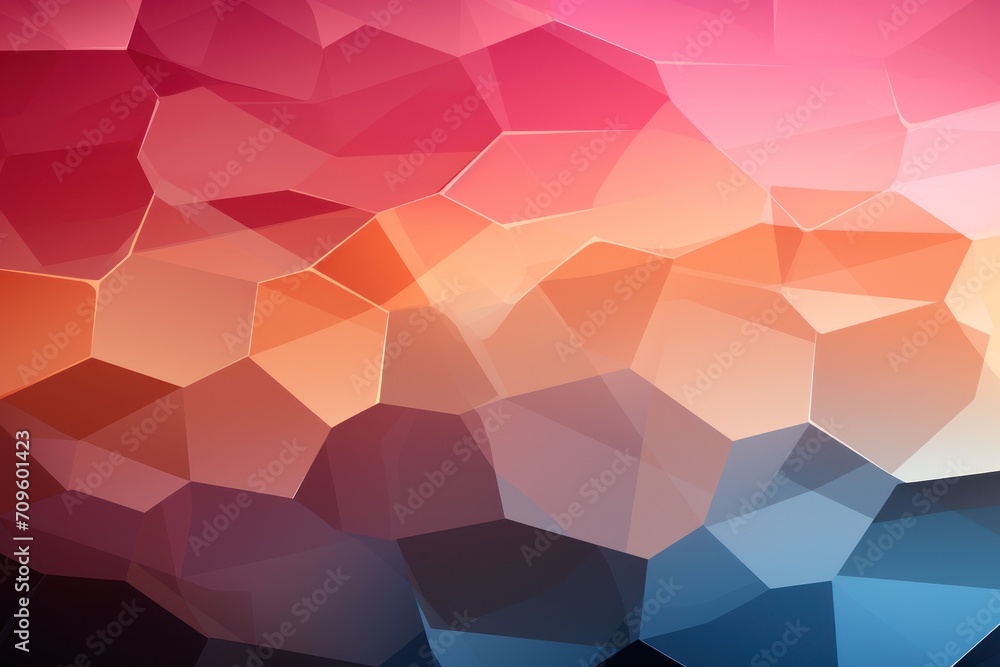 Poster a close up of a red, orange, and blue abstract background with low polygonic shapes and lines.