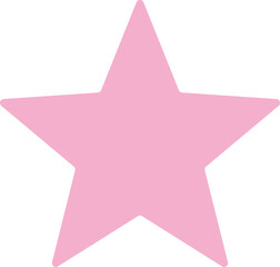 Cute pink star shape, vector clip art element isolated