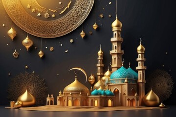 Eid Mubarak Ramadan season festival banner design template