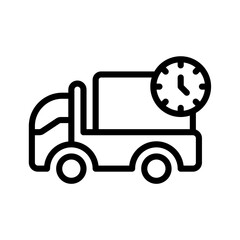 truck clock icon or logo illustration outline style. Icons ecommerce.