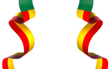 Benin flag element design national independence day banner ribbon png
