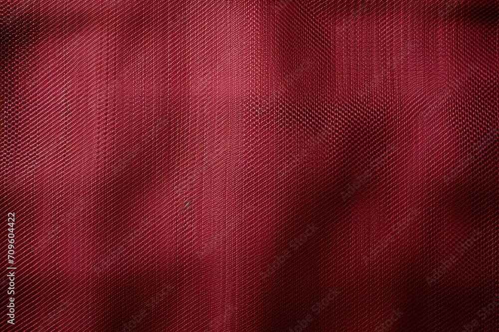 Poster a close up of a red cloth textured with a small amount of stitching on the outside of the fabric.