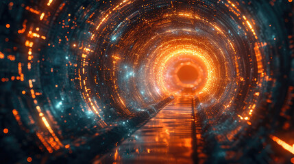 Fototapeta premium businessman in the data tunnel