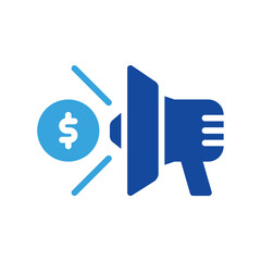 megaphone icon or logo illustration style. Icons ecommerce.