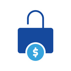 unlock dollar coin icon or logo illustration style. Icons ecommerce.