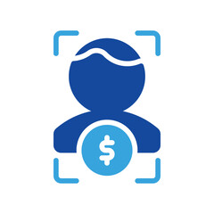 user scan icon or logo illustration style. Icons ecommerce.