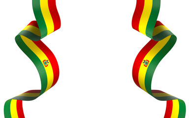 Bolivia flag element design national independence day banner ribbon png
