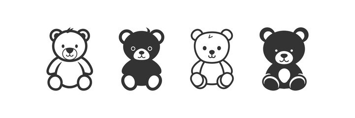Obraz na płótnie Canvas Teddy bear icon set. Vector illustration design.