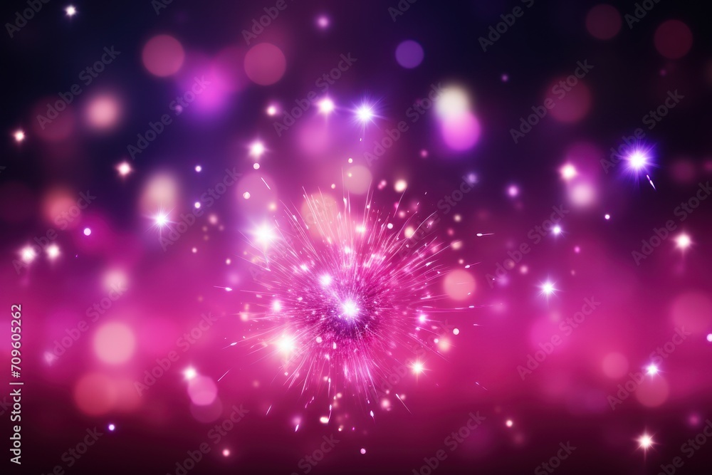 Aufkleber a close up of a firework on a dark background with a lot of stars in the middle of it.