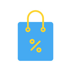 bag, discount icon or logo illustration style. Icons ecommerce color.
