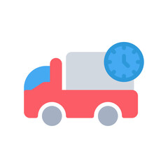 truck clock icon or logo illustration style. Icons ecommerce.