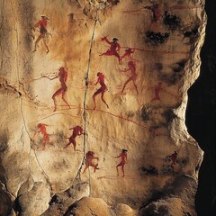 ancient drawings in the caves of firstt human