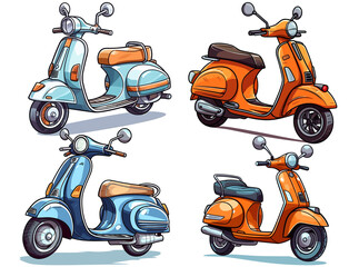 set of scooter Illustration 