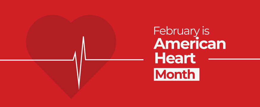 American Heart Month. Observed in February. Elegant vector banner.