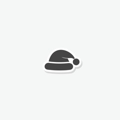Santa's hat icon sticker isolated on gray background