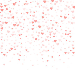 Red hearts scattered on white background.