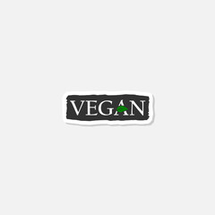 Fototapeta premium Vegan Label icon sticker isolated on gray background