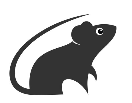 The symbol of a gray stylized mouse.
