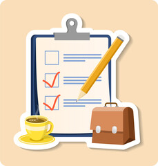 Occupation sticker illustration. 3D Vector Conceptual sticker illustration of business Occupational.