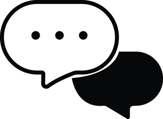 Chat icon symbol vector, Simple flat minimalist incoming new chat box messages app vector icon, Speech bubble, Dialogue balloon sticker silhouette. Trendy message symbol. Pixel perfect. comment icon.