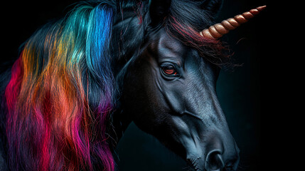 Portrait of the black unicorn. 