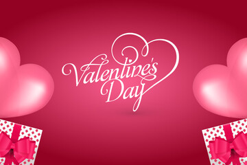 Valentines day background with heart pattern and typography of happy valentines day