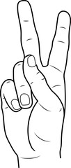 V letters ASL  Sign letters Language Alphabet SVG Alphabet for the deaf and dumb