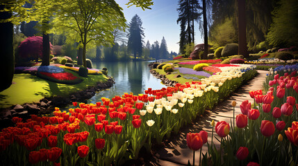  Immerse yourself in the festive spirit of the Canada Tulip Festival, as people marvel at the artistic arrangements and revel in the joyous atmosphere of this floral extravaganza, captured in high def