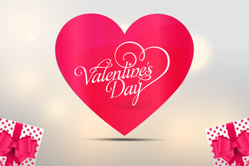 Valentines day background with heart pattern and typography of happy valentines day