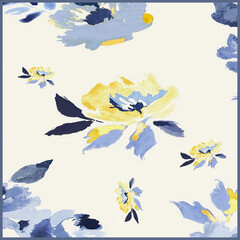 Fototapeta premium pattern with flowers silk scarf texture