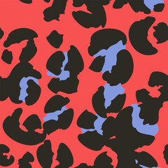 Leopard spots seamless pattern fashion design in vector. Trendy colors. Background, print, illustration
