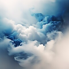 mixed white and blue smoke clouds effect
