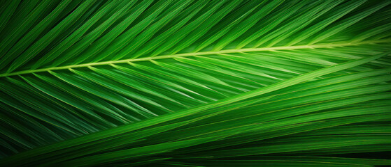 Obraz premium close up of green leaf from a palm tree