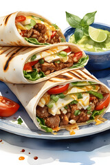 mexican chicken wrap with vegetables