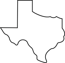 Texas map icon, Detailed Map of Texas State, Texas Map Black , State Border , United States , US America, scribble sketch Texas map, isolated on transparent background, used for mobile phone, app. - obrazy, fototapety, plakaty