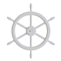 Obraz premium Rudder Steering wheels boat accessory 3D rendering