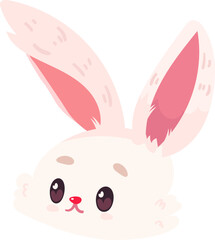 easter bunny cute elements flat style illustration