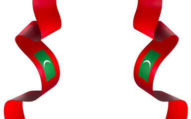 Maldives flag element design national independence day banner ribbon png
