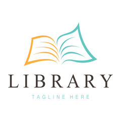 book or library logo for bookstores, book companies, publishers, encyclopedias, libraries, education, digital books, vectors