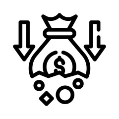 money loss line icon