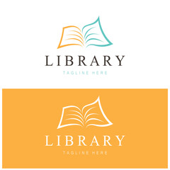 book or library logo for bookstores, book companies, publishers, encyclopedias, libraries, education, digital books, vectors