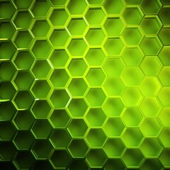  a green hexagonal background with a light reflection on the surface of the hexagonal cubes in the center of the hexagonal pattern.
