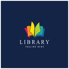 Fototapeta na wymiar book or library logo for bookstores, book companies, publishers, encyclopedias, libraries, education, digital books, vectors
