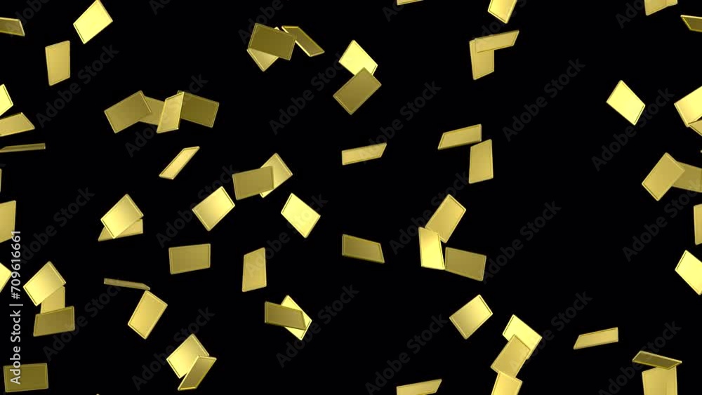 Poster gold bullion loop tile swirl with alpha.this 3d animation of gold bullions with an alpha channel is 