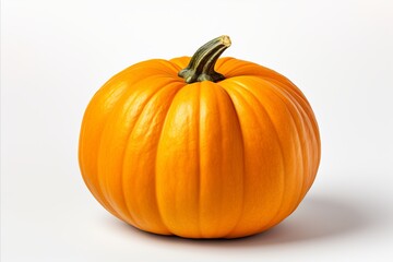 Vibrant pumpkin on clean white backdrop for attention grabbing ads and packaging designs